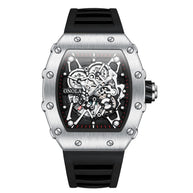 ONOLA Watch Automatic RX-Series with alloy case, silicone strap, skeleton dial, and quartz movement