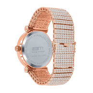 Foxy Iced CZ Watch rose gold tone with full cubic zirconia-encrusted band and durable stainless steel back