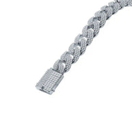 Close-up of Stallion Iced 18 mm Cuban Chain with AAA-grade cubic zirconia on sturdy brass alloy