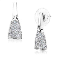 Pair of rhodium-plated brass earrings with clear cubic zirconia from Rhodium CZ Jewelry Set