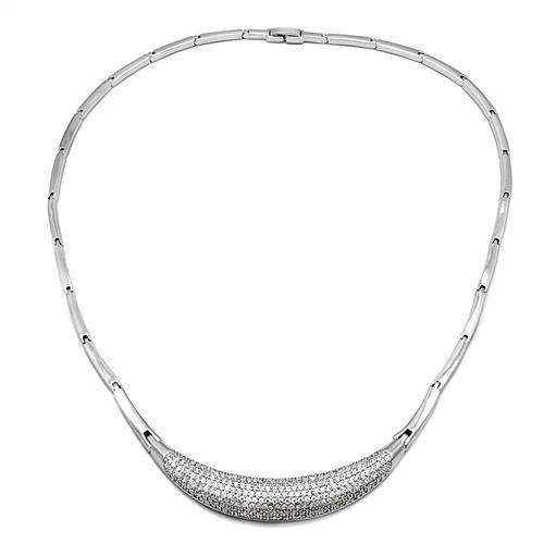 Elegant rhodium-plated necklace with sparkling cubic zirconia from the Rhodium CZ Jewelry Set