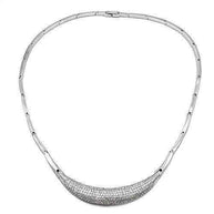 Elegant rhodium-plated necklace with sparkling cubic zirconia from the Rhodium CZ Jewelry Set