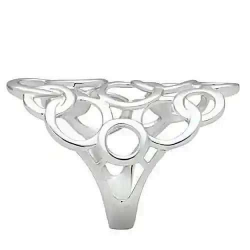 Close-up of Rhodium Minimalist Ring with polished rhodium finish and delicate openwork design.