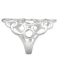 Close-up of Rhodium Minimalist Ring with polished rhodium finish and delicate openwork design.