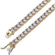14K yellow gold plated Sparkle CZ Tennis Choker with premium cubic zirconia stones in hand-prong setting
