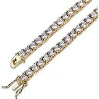 Sparkle CZ Tennis Choker 4mm gold plated sterling silver with premium cubic zirconia stones close-up