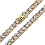 sparkling 4mm gold plated sparkle CZ tennis choker necklace with cubic zirconia stones