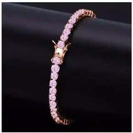 Rock 4 mm CZ Tennis Bracelet with hand-set cubic zirconia stones and durable brass setting