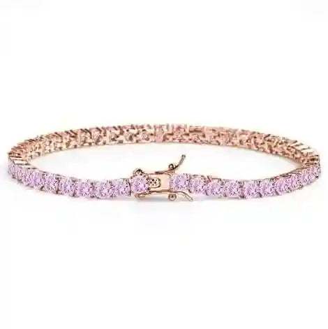 Rock 4 mm CZ Tennis Bracelet with hand-set cubic zirconia stones in durable brass setting