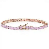 Rock 4 mm CZ Tennis Bracelet with hand-set cubic zirconia stones in durable brass setting