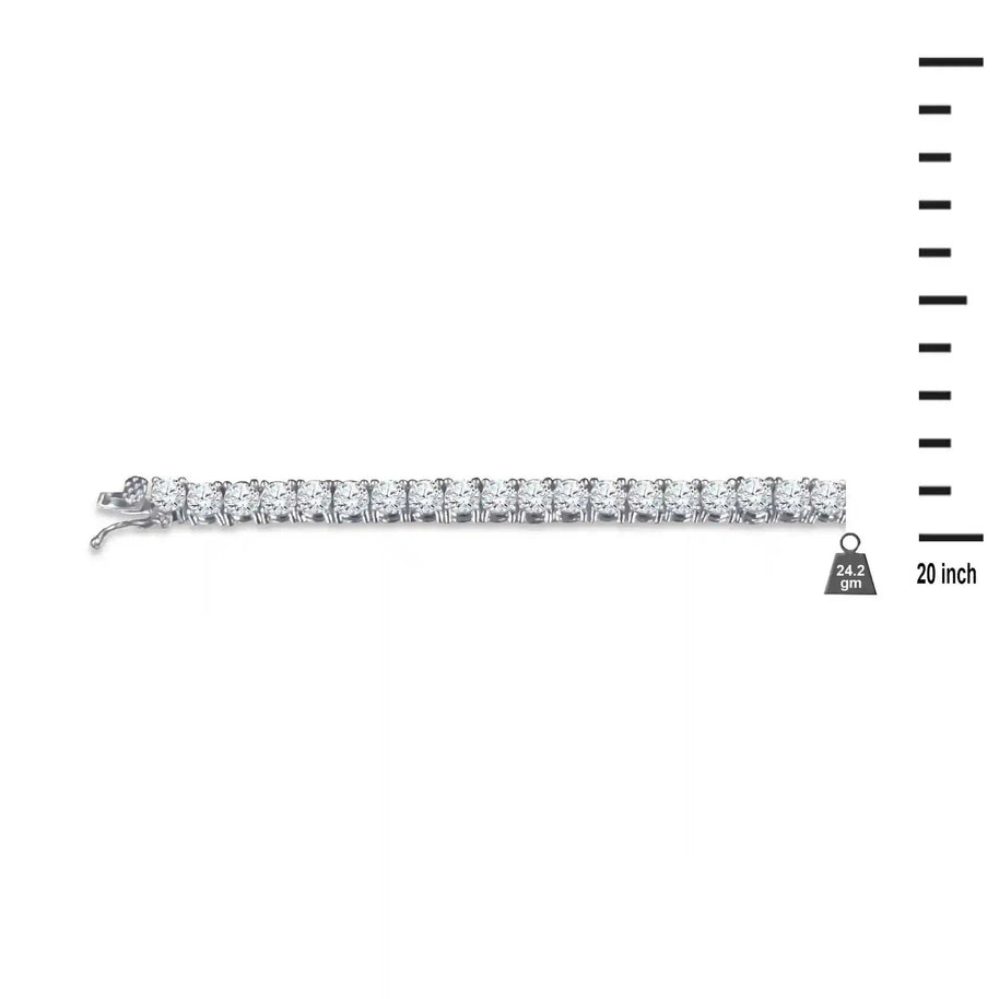 Gold 3 mm CZ tennis chain with sparkling cubic zirconia stones and gold-tone plating, 24-inch length, lightweight design.