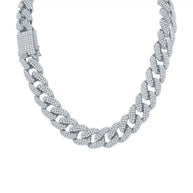 Stallion Iced 18 mm Cuban Chain with sparkling cubic zirconia and brass alloy links