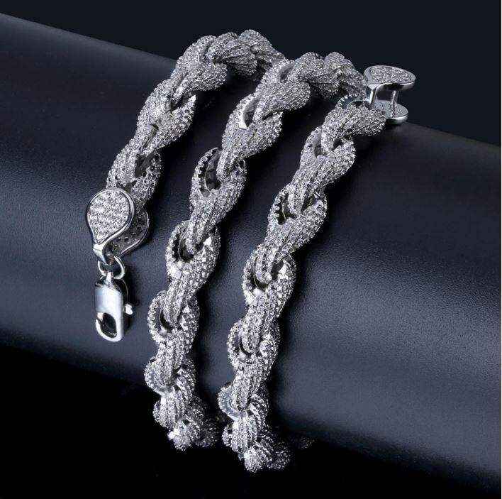 Hawser 10 mm Iced Rope Chain - AuriJewel