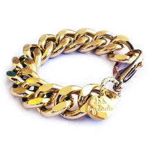 Chunky Classic Chain Bracelet in gold-tone with bold, durable chunky links and heart charm clasp