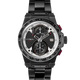 Otto Chrono Black Tachy Watch with carbon fiber dial, black stainless steel case, tachymeter, and black silicone strap.