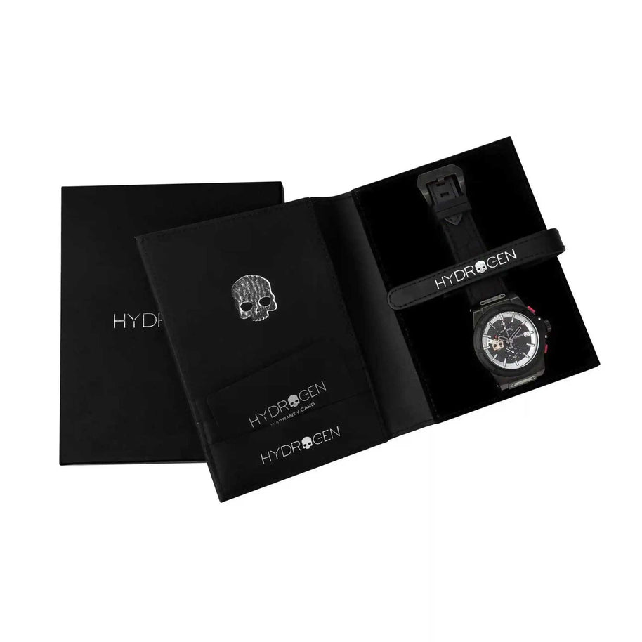 Otto Chrono All Black watch in black ion-plated stainless steel with chronograph in branded black packaging
