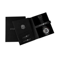 Otto Chrono All Black watch in black ion-plated stainless steel with chronograph in branded black packaging