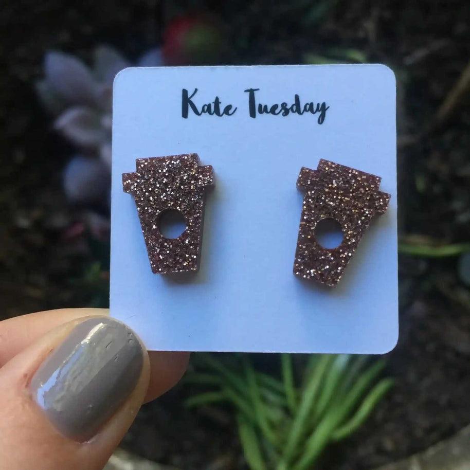 Black Antler Stud Earrings in black-finished alloy with antler silhouette and secure post backs