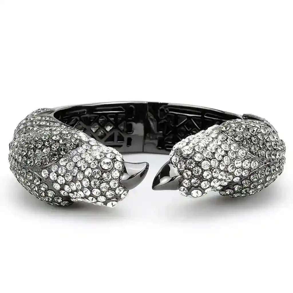 Ruthenium Crystal Multi-Color Bangle with sparkling crystals and tarnish-resistant brass finish