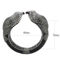 Ruthenium Crystal Multi-Color Bangle with bird design and sparkling crystals in a tarnish-resistant ruthenium-plated brass frame