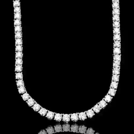 Rock 4 mm CZ tennis chain with AAA cubic zirconia stones and brass setting
