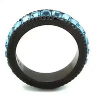 Sea-Blue Black IP Steel Ring - AuriJewel