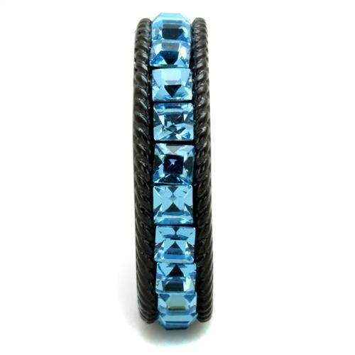 Sea-Blue Black IP Steel Ring - AuriJewel