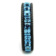 Sea-Blue Black IP Steel Ring - AuriJewel