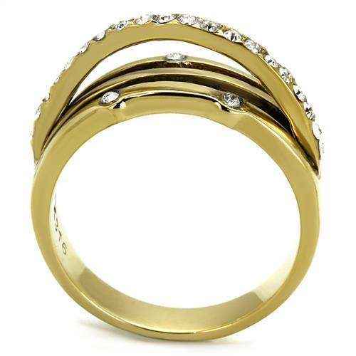 Gold IP Stainless Steel CZ Ring - AuriJewel