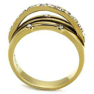 Gold IP Stainless Steel CZ Ring - AuriJewel