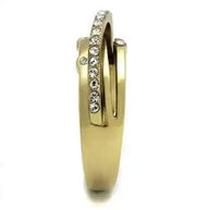 Gold IP Stainless Steel CZ Ring - AuriJewel