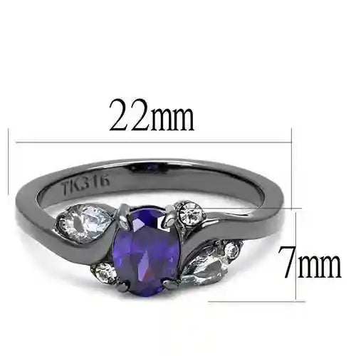 Black Gunmetal CZ Ring - AuriJewel