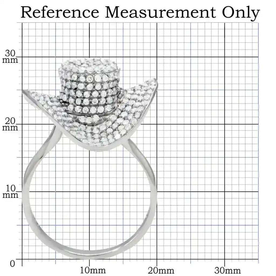Clear CZ sterling ring with AAA-grade cubic zirconia in 925 silver and rhodium plating, lightweight and polished finish.