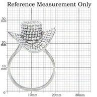 Clear CZ sterling ring with AAA-grade cubic zirconia in 925 silver and rhodium plating, lightweight and polished finish.