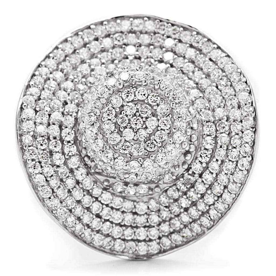 Clear CZ Sterling Ring with AAA-grade cubic zirconia and rhodium-plated 925 silver band