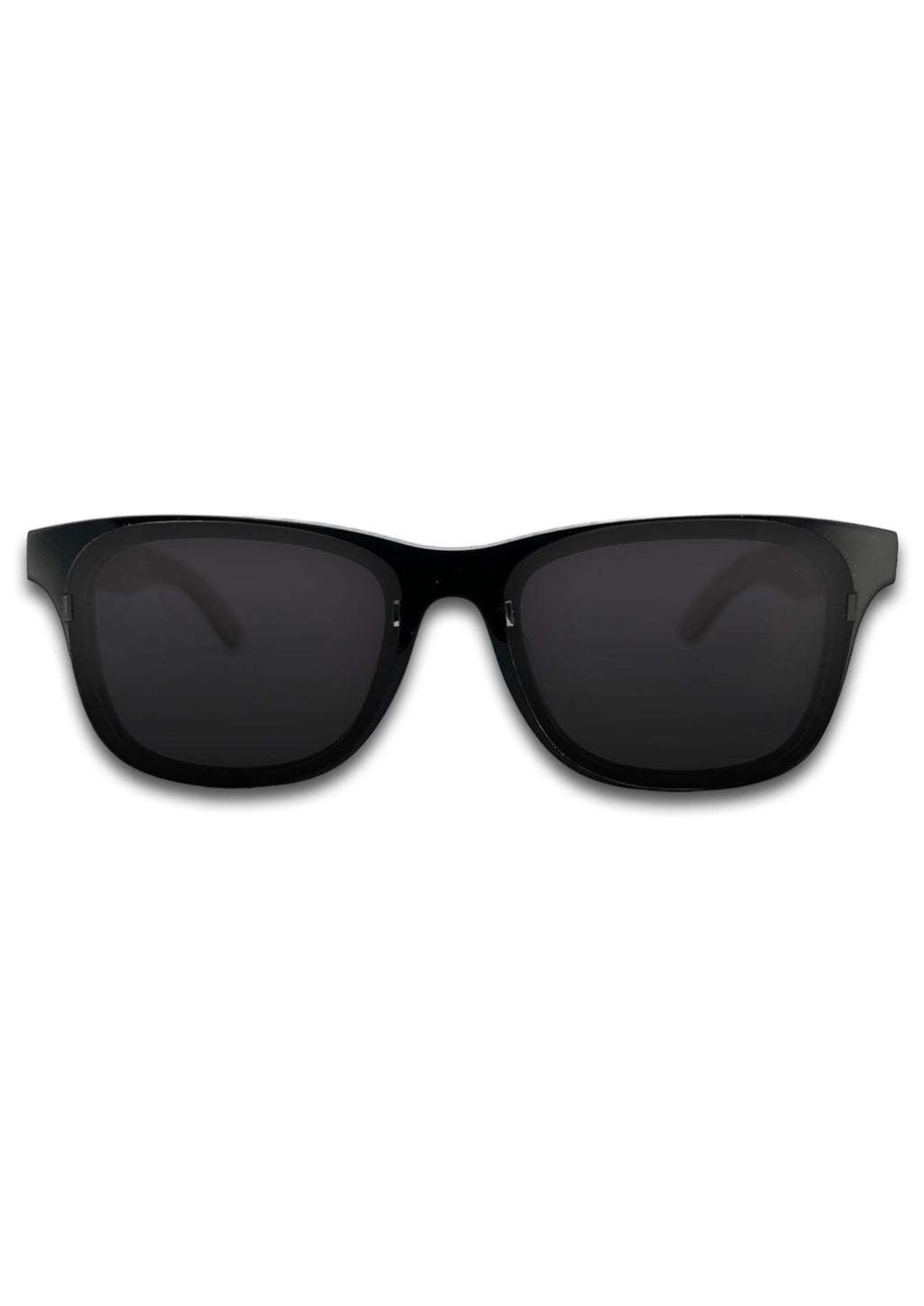 Eyewood ReInvented square acetate and walnut wood sunglasses with polarized UV400 lenses