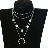Crescent Moon Layered Necklace - AuriJewel
