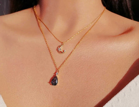 Galaxy Moon Layered Necklace - AuriJewel