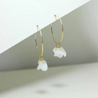 White Petal Hoops - AuriJewel