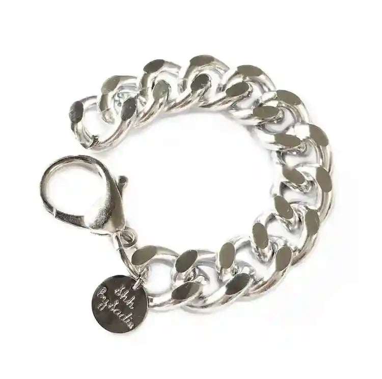 Chunky Classic Chain Bracelet in silver-tone with bold, durable chunky chain design and lobster clasp.