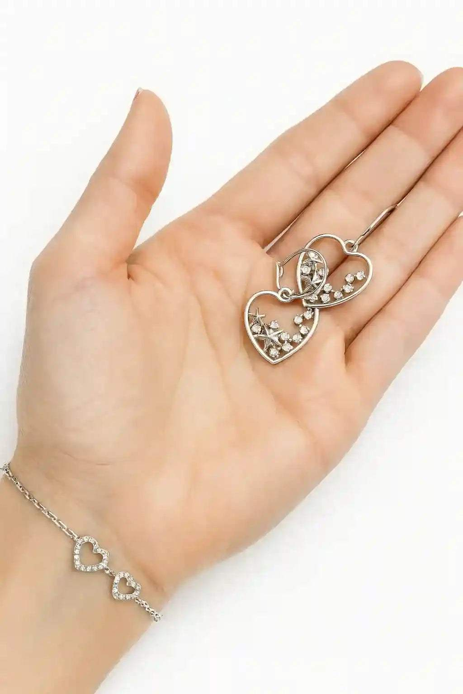 Stars - Heart Pearl Earrings - AuriJewel