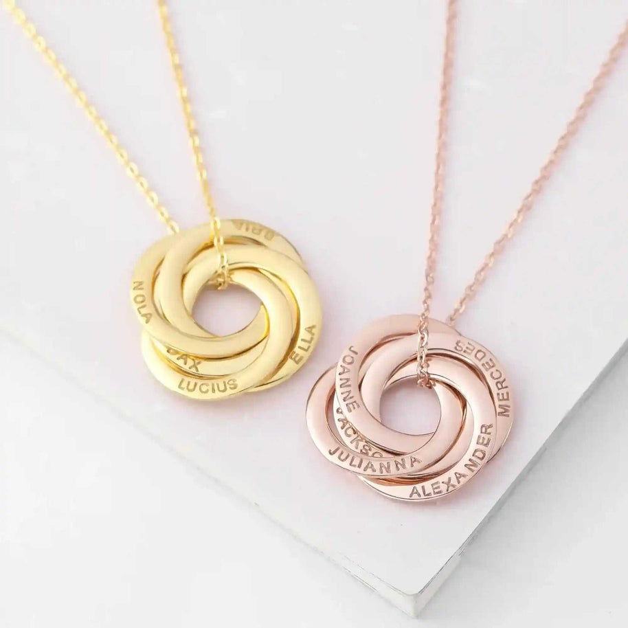 Interlocking Name Ring Necklace - AuriJewel