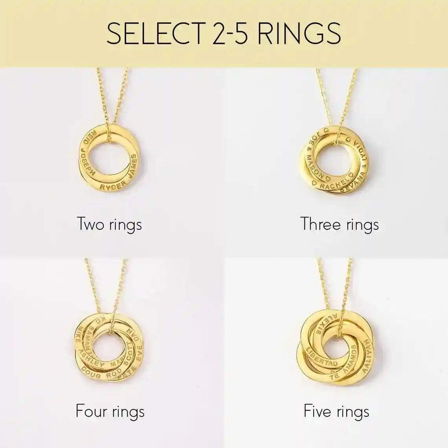 Interlocking Name Ring Necklace - AuriJewel