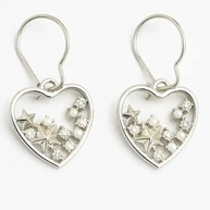 Stars - Heart Pearl Earrings - AuriJewel