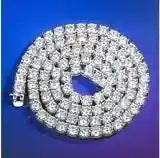 Rock 4 mm CZ tennis chain with AAA cubic zirconia stones and durable brass setting for everyday sparkle and versatility