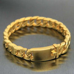 European And American Thick Chain Dracelet Men''s Korean Fashion Fashion Student Titanium Steel Dracelet Men''s Gold Domineering Not Fade Accessories - AuriJewel - 0