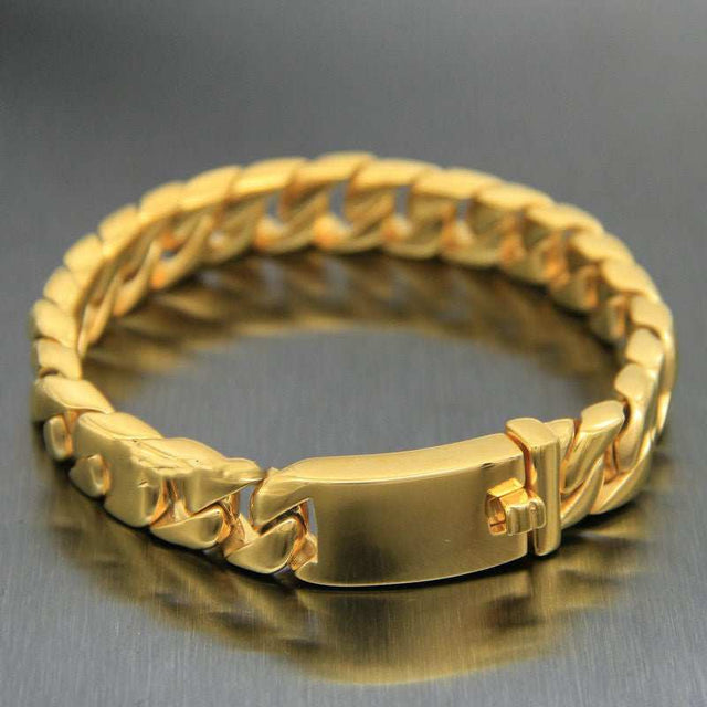 European And American Thick Chain Dracelet Men''s Korean Fashion Fashion Student Titanium Steel Dracelet Men''s Gold Domineering Not Fade Accessories - AuriJewel - 0