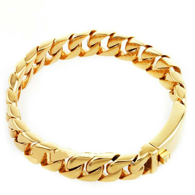 European And American Thick Chain Dracelet Men''s Korean Fashion Fashion Student Titanium Steel Dracelet Men''s Gold Domineering Not Fade Accessories - AuriJewel - 0