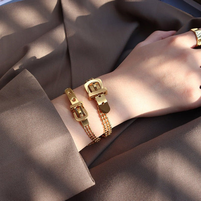 Fashion Belt Buckle Three - layer Chain - AuriJewel - 0