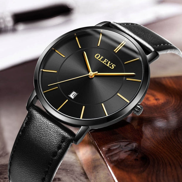 Fashion Casual Watch Men Luxury Brand Mens Watches Leather Sport Waterproof Auto Date Quartz Wristwatch - AuriJewel - 0